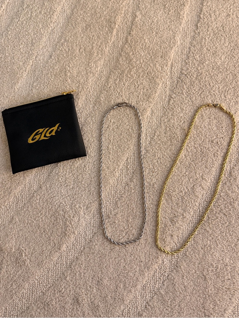 GLD 4mm Rope Chain Necklace Lot 20” 22” Gold & White Gold Plated